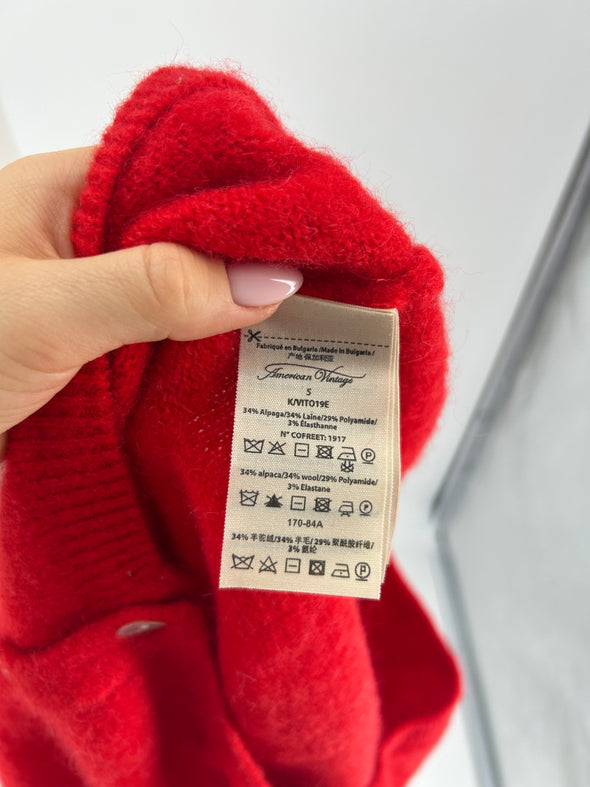 Cardigan en laine rouge