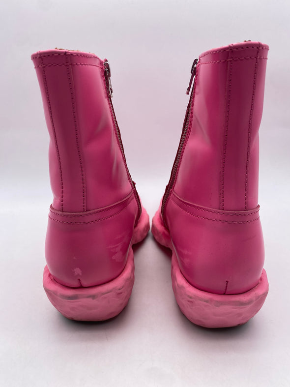 Boots en cuir rose