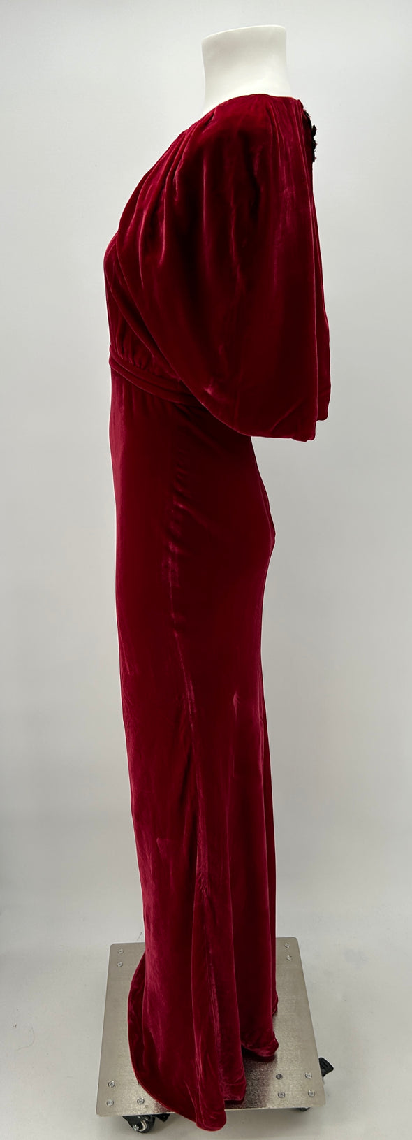 Robe rouge en velours "Celeste"