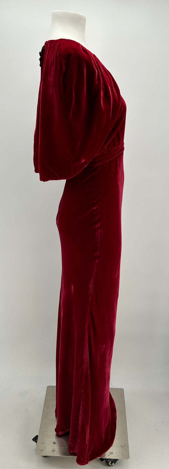 Robe rouge en velours "Celeste"