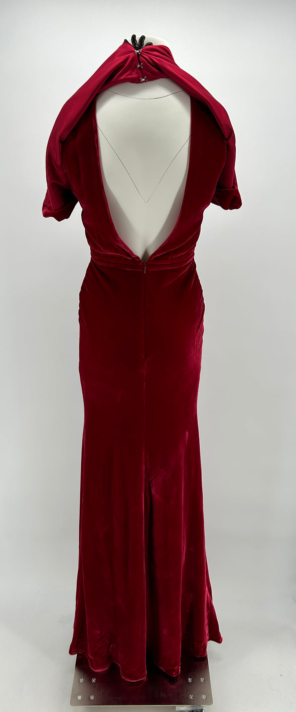 Robe rouge en velours "Celeste"