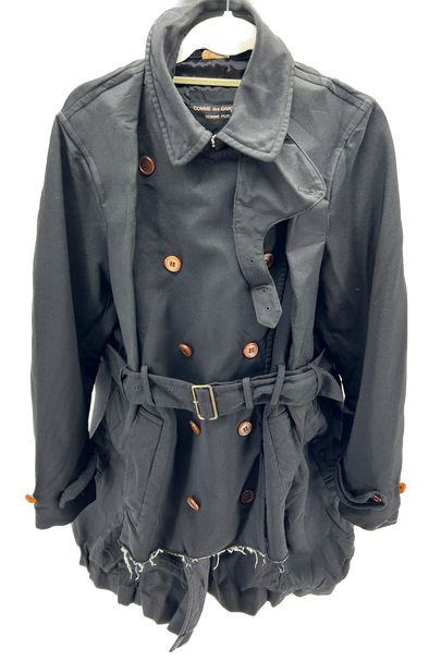 Trench noir asymétrique