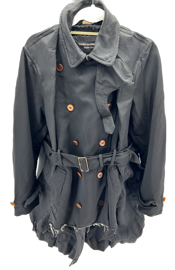 Trench noir asymétrique