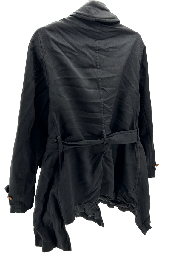 Trench noir asymétrique