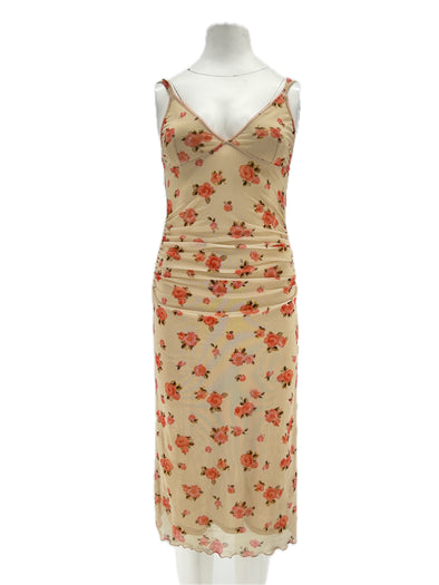 Robe jaune à imprimé