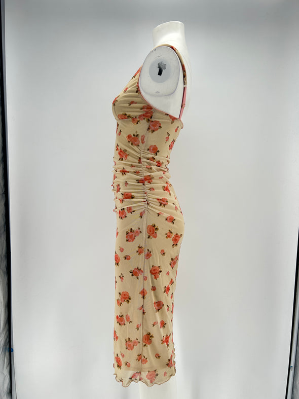 Robe jaune à imprimé