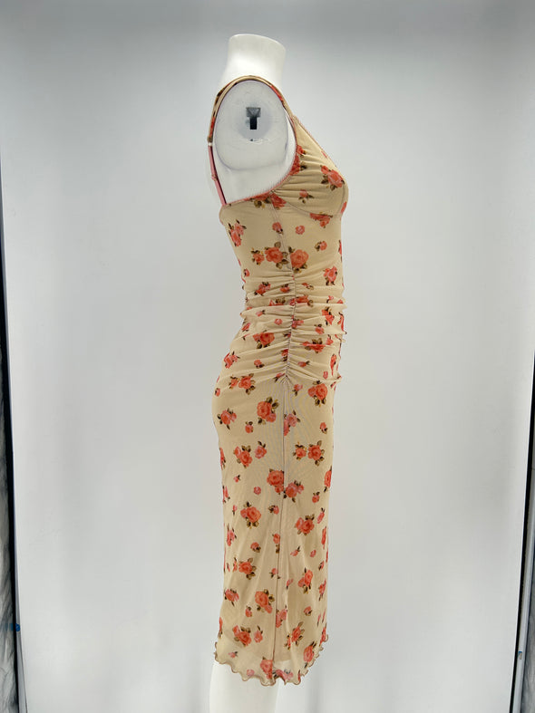 Robe jaune à imprimé