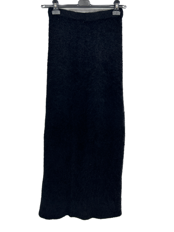 Jupe longue noire en laine