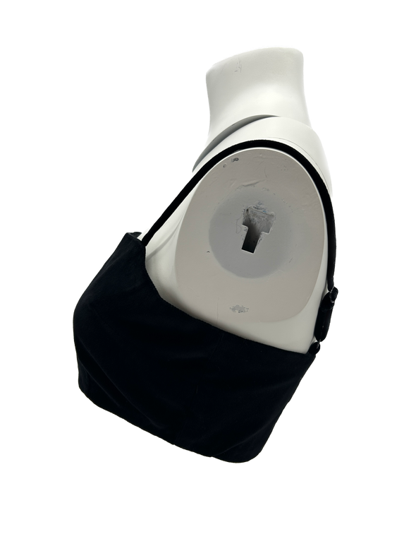 Crop top noir à effet velours