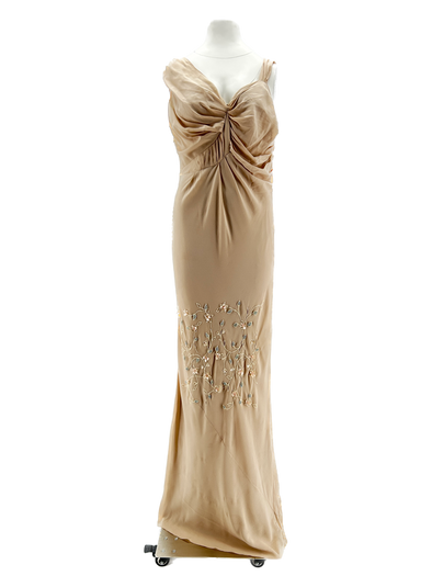 Robe en soie beige