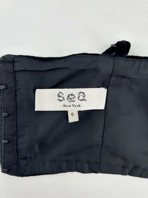 Crop top noir à effet velours