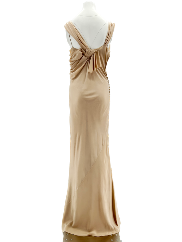 Robe en soie beige