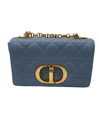 Sac Dior Caro Small en cuir bleu