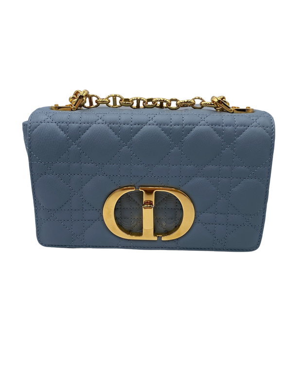 Sac Dior Caro Small en cuir bleu