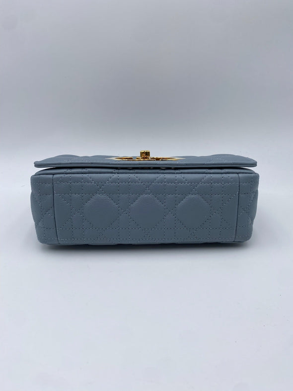 Sac Dior Caro Small en cuir bleu