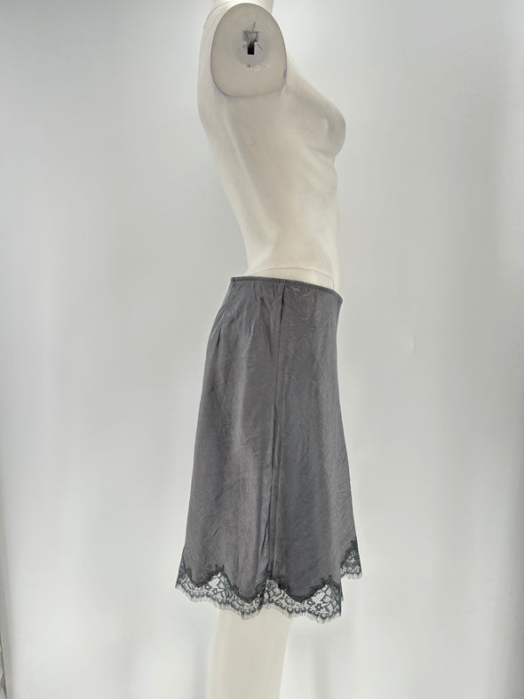 Jupe satinée grise