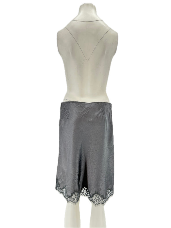 Jupe satinée grise