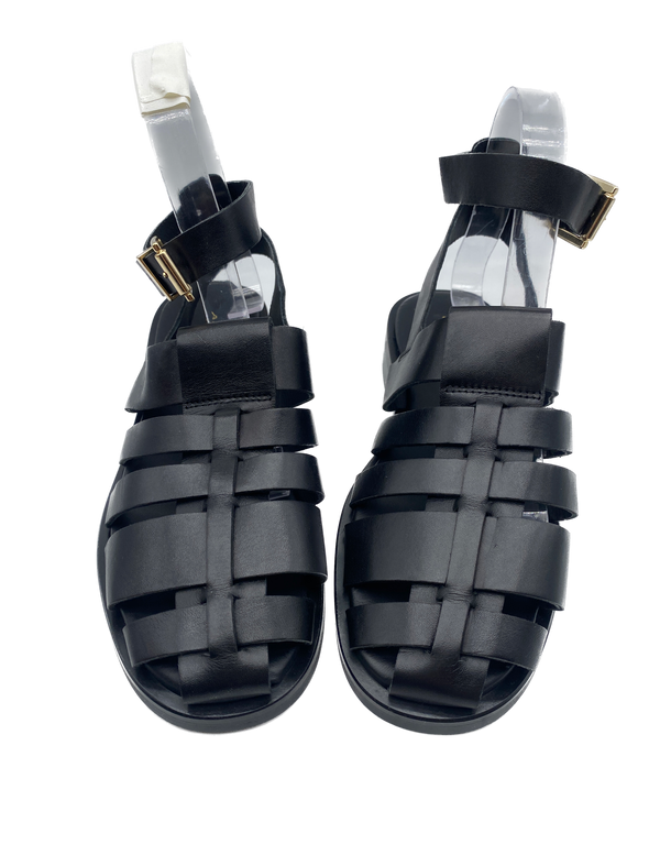 Sandales en cuir noir