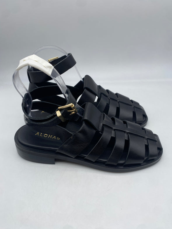 Sandales en cuir noir
