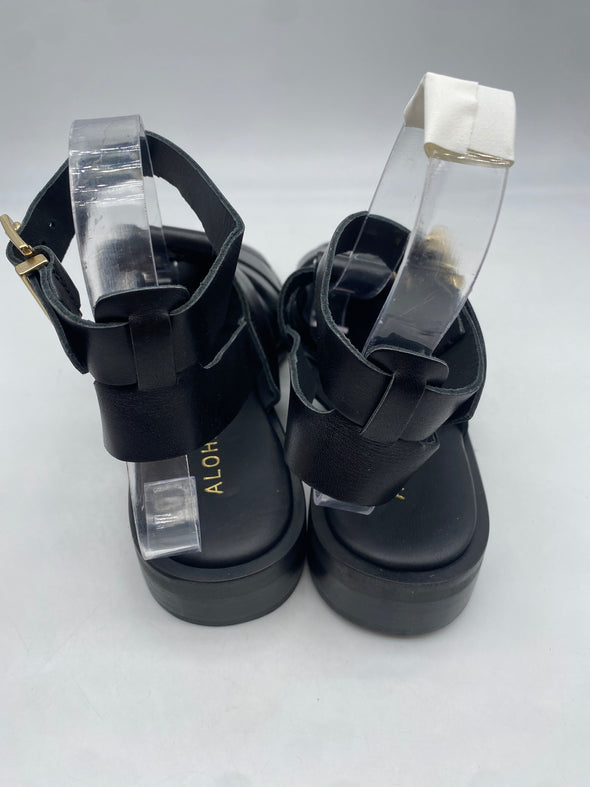 Sandales en cuir noir