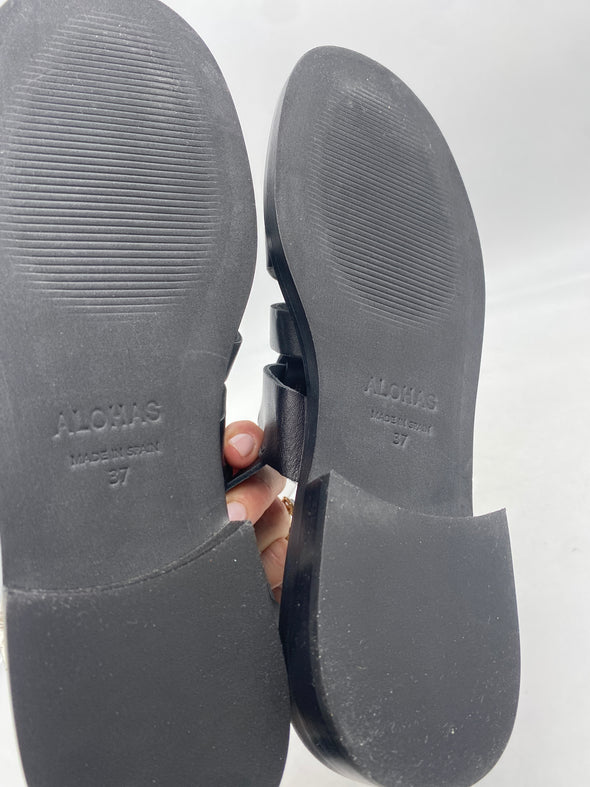 Sandales en cuir noir