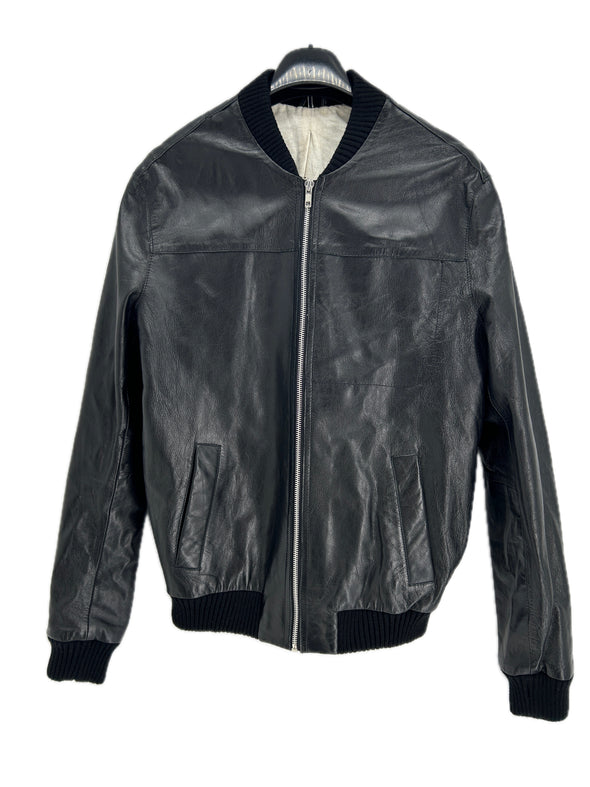 Blouson en cuir noir