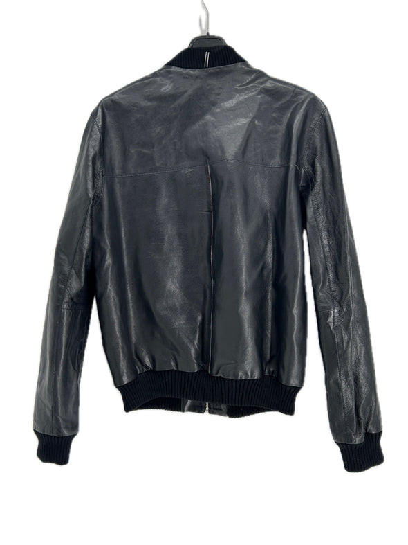 Blouson en cuir noir