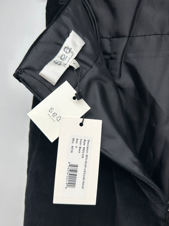 Jupe en velours à taille haute