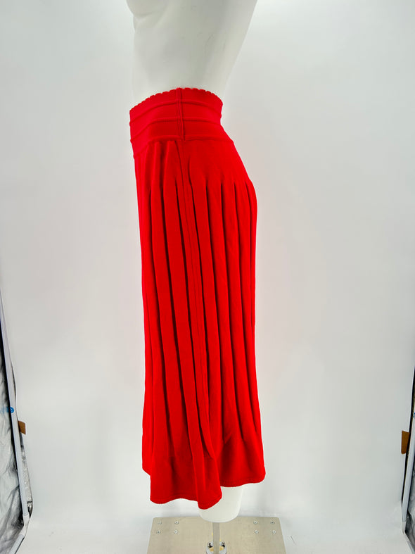Jupe en maille rouge