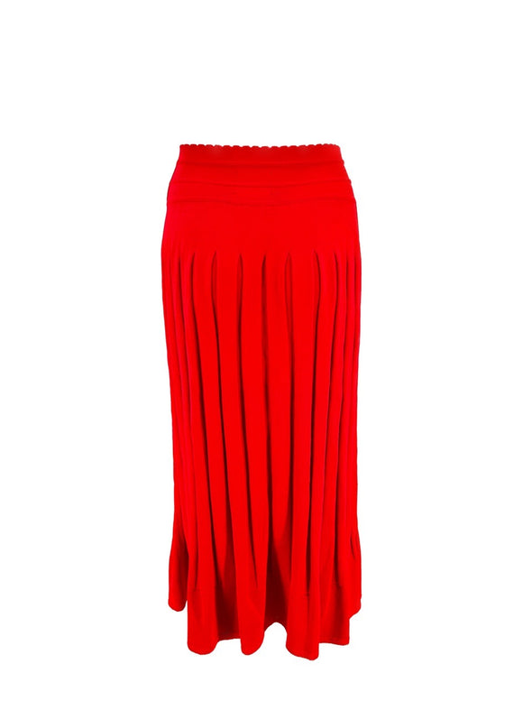 Jupe en maille rouge