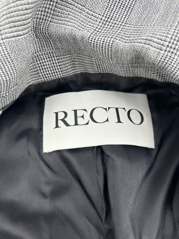 Veste de tailleur à carreaux gris en laine