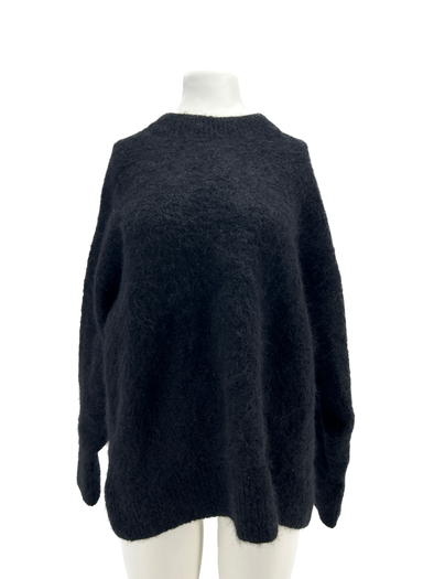 Pull noir en laine