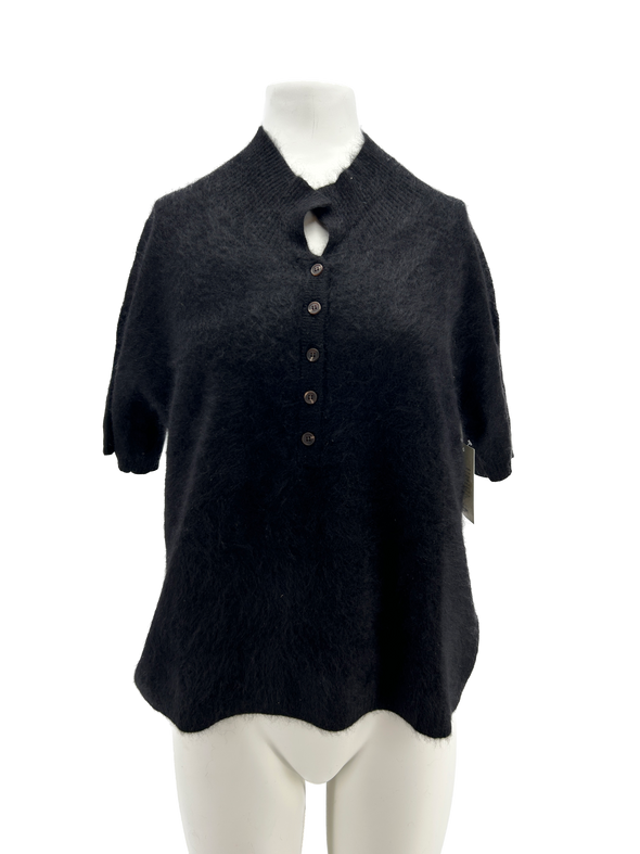 T-shirt noir en cachemire