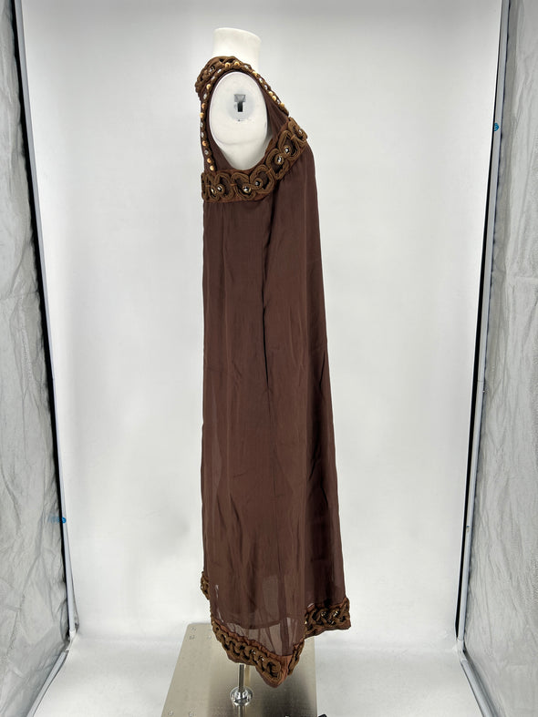 Robe en soie marron