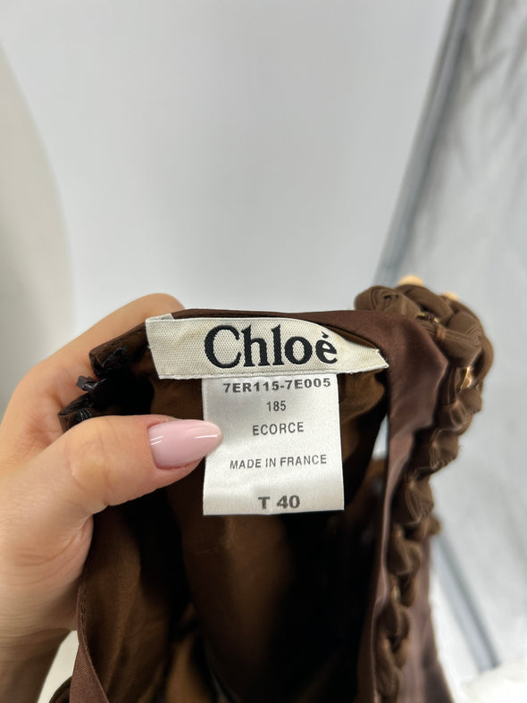 Robe en soie marron