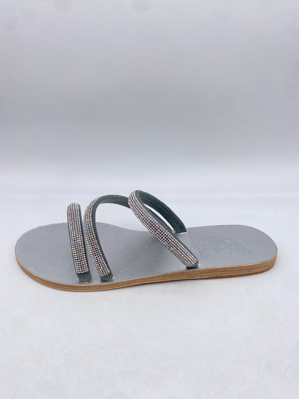 Sandales grises à strass
