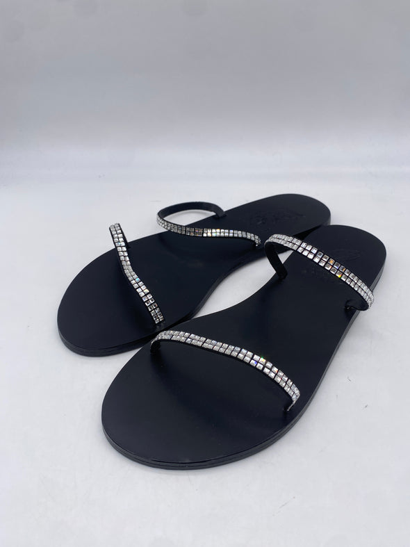 Sandales noires à strass