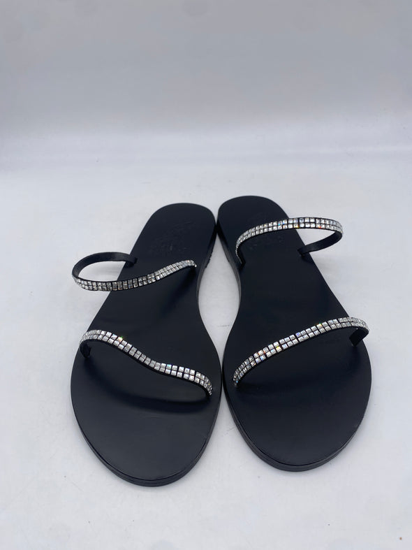 Sandales noires à strass