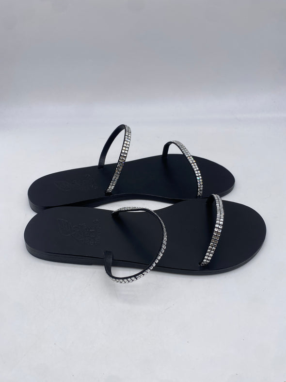 Sandales noires à strass