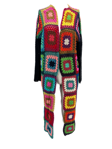 Cardigan long tricoté