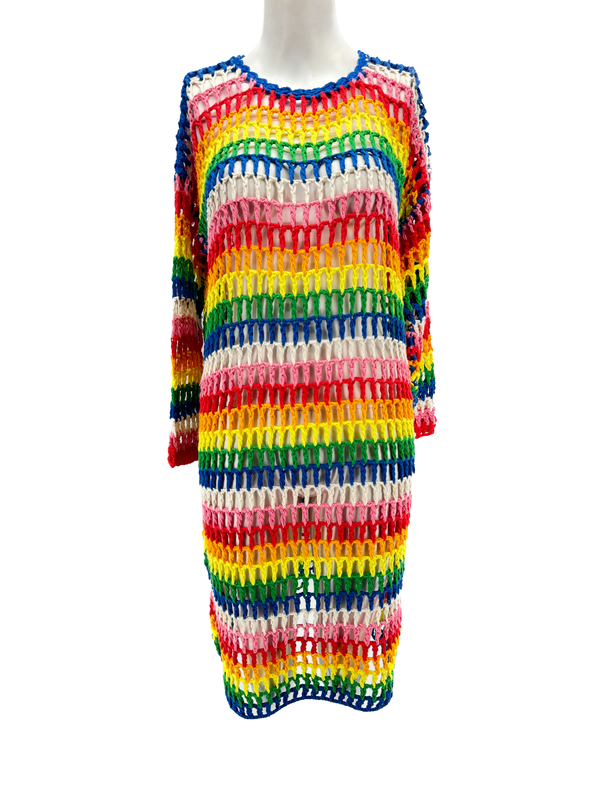 Robe tricotée multicolore