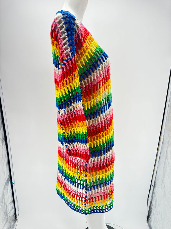 Robe tricotée multicolore