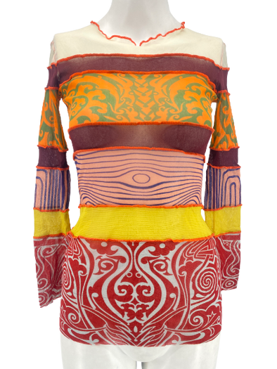 Top multicolore à manches longues