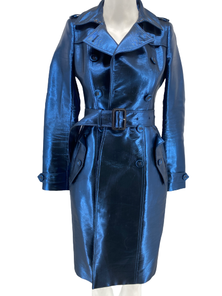 Trench bleu métallisé
