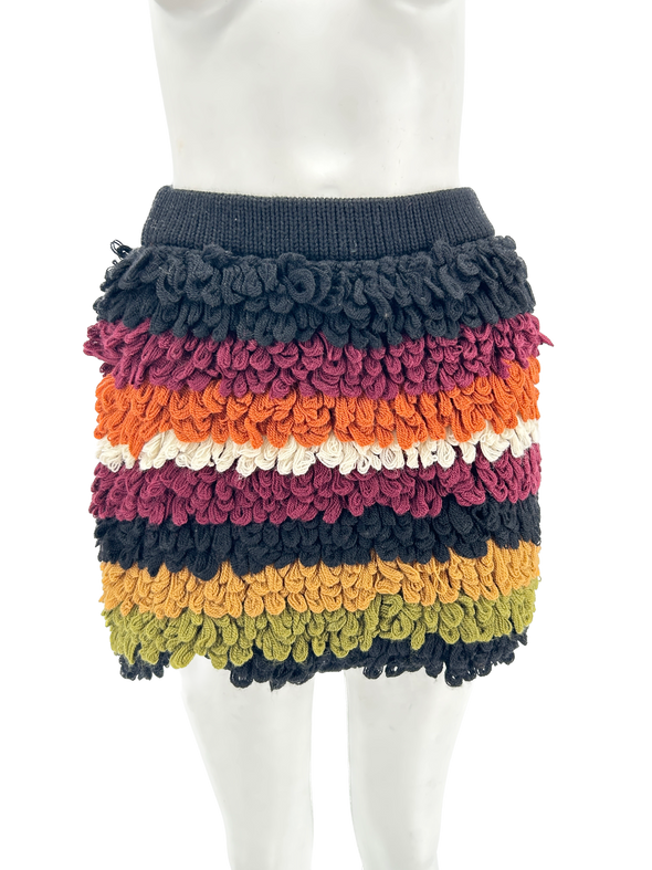 Mini jupe en laine multicolore