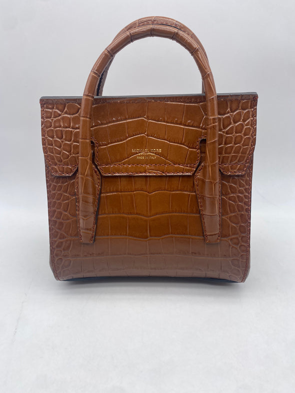 Sac à main en cuir embossé crocodile