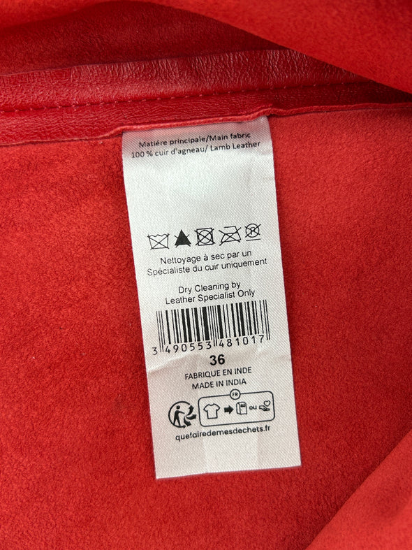 Jupe rouge en cuir