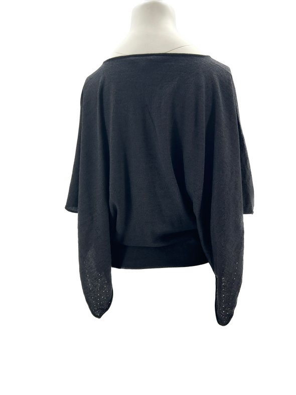 Top ample noir en cachemire