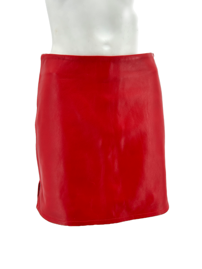 Jupe rouge en cuir
