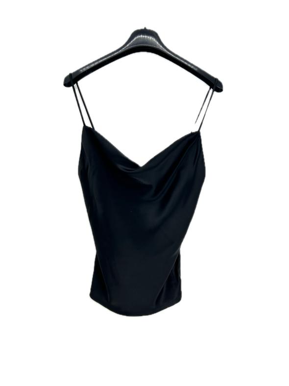 Top satiné noir
